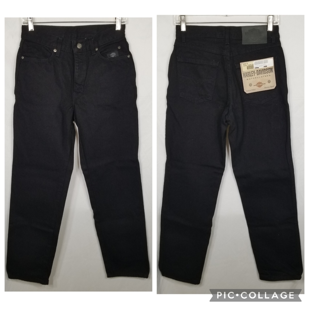 New! Women's Harley Davidson A6319 McJean Classic Black Denim Jeans 6P (Petite)